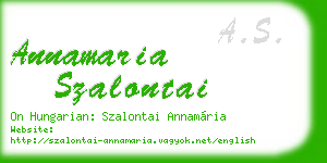 annamaria szalontai business card